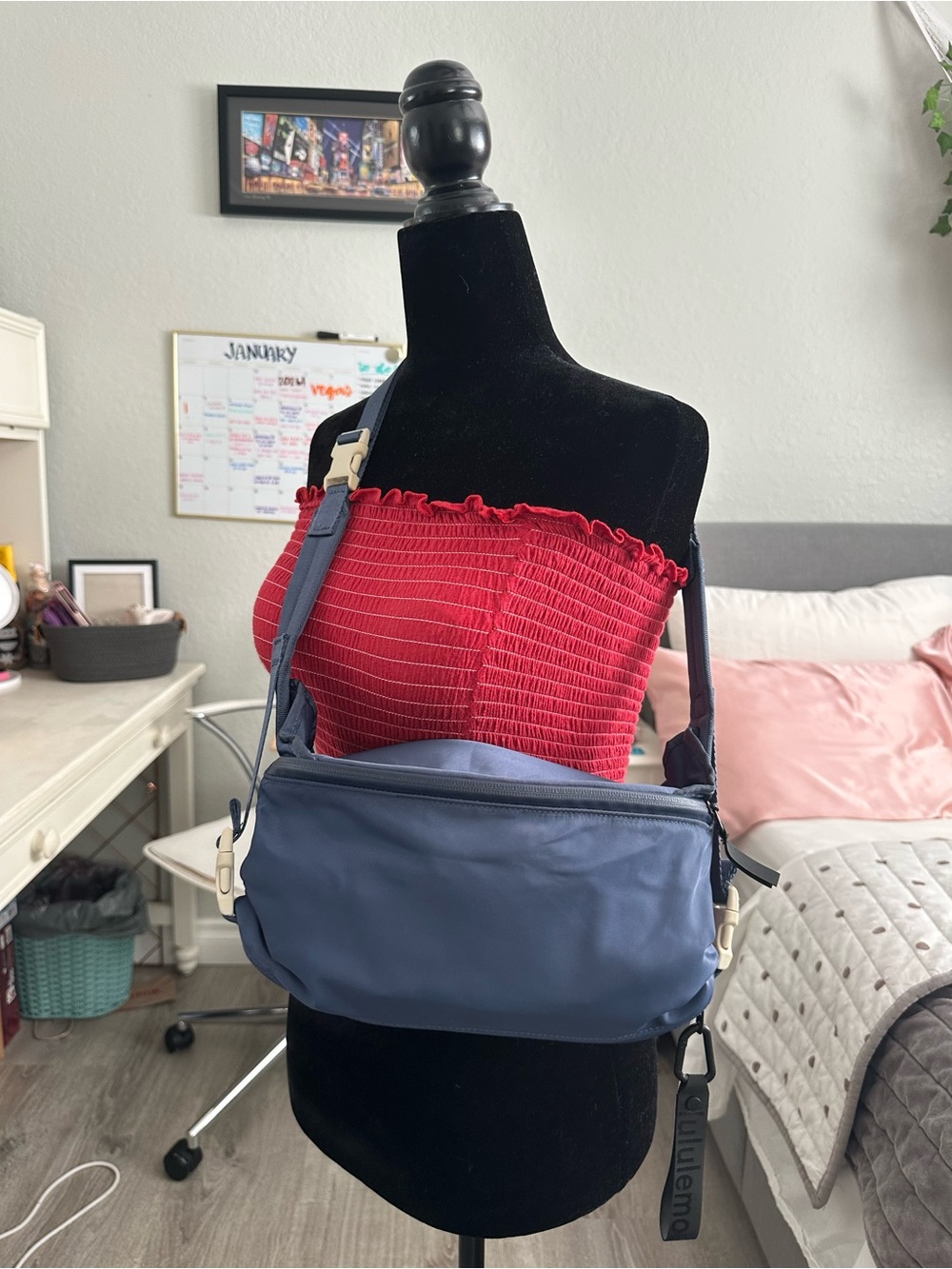 lululemon athletica Blue Crossbody Bag with Adjustable Strap